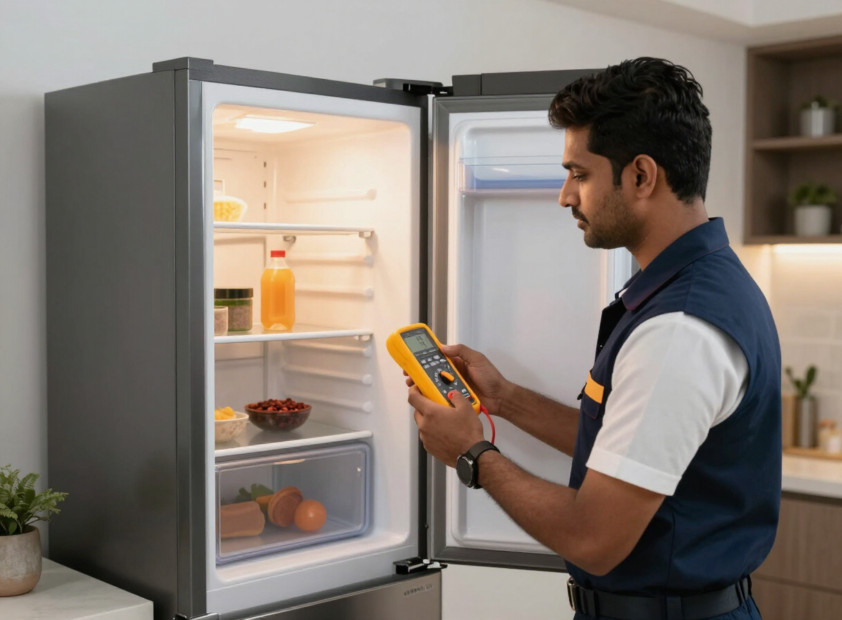 Certified refrigeration technicians at work in Noida